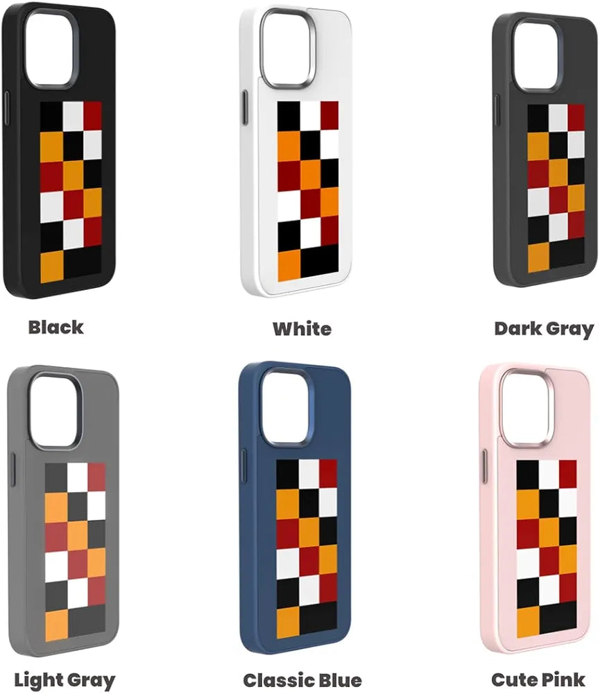 KSOPUERT Capa protetora de telefone inteligente com tela de tinta eletrónica melhorada de 4 cores para iPhone 16 Pro Max, tela de imagem DIY na capa do telefone, transmissão NFC