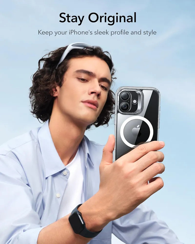 ESR Funda para iPhone 17, Compatible MagSafe, Control de Cámara, Case con Soporte Oculto Integrado, Protectora Grado Militar, Resistente a Arañazos, Serie Classic, Transparente